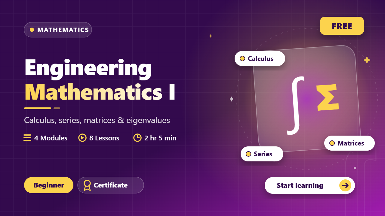 Engineering Mathematics I course cover