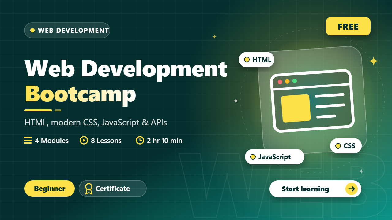 Web Development Bootcamp course cover