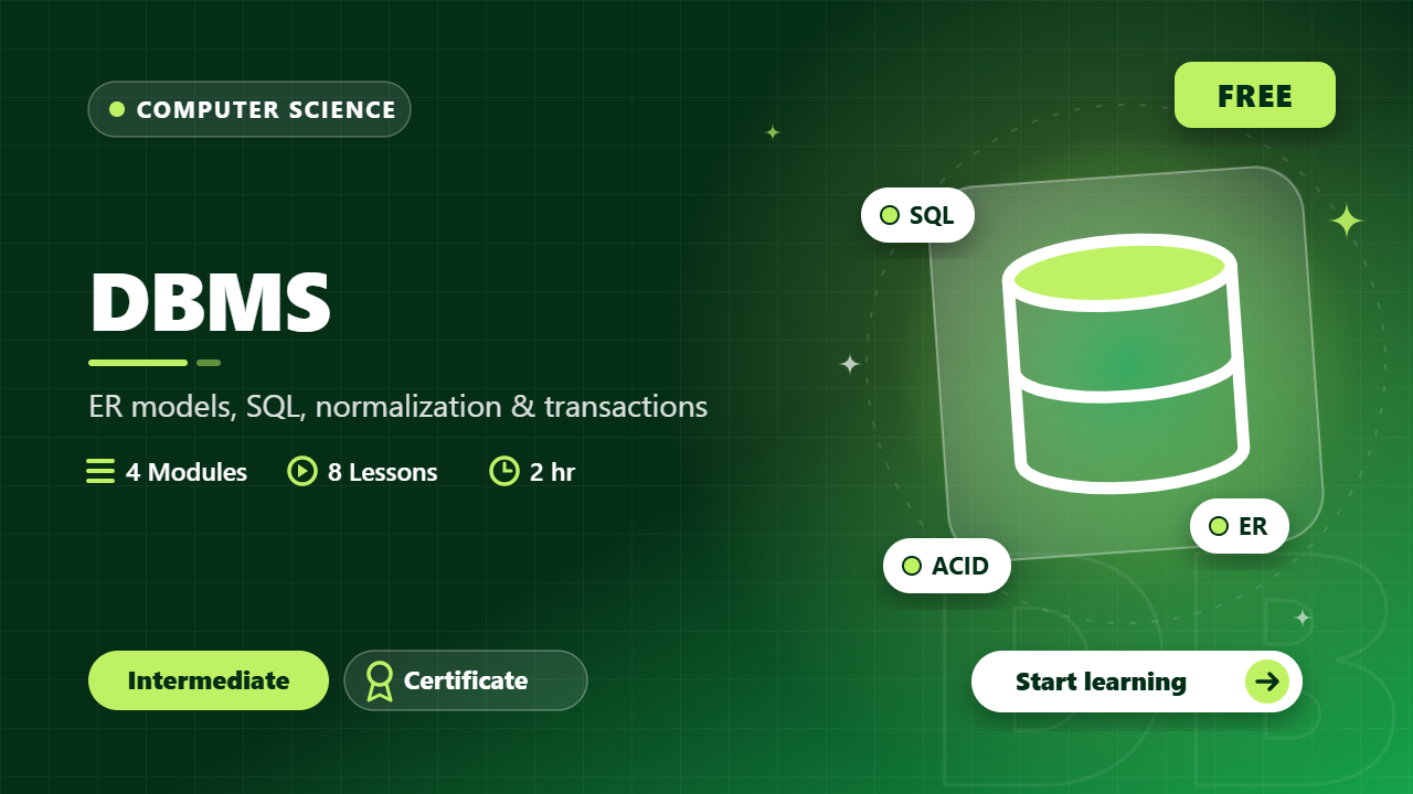 DBMS course cover